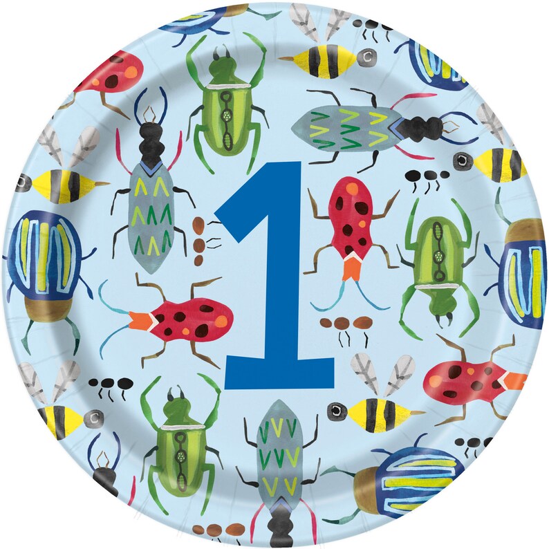 Bug First Birthday Plates Insect Birthday Bug Party Plates Etsy