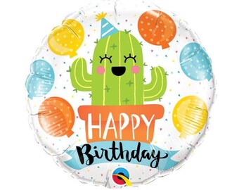6Pcs Cactus Foil Balloons - Giant Helium Balloons For Fiesta, Hawaiian, Western Themed Parties