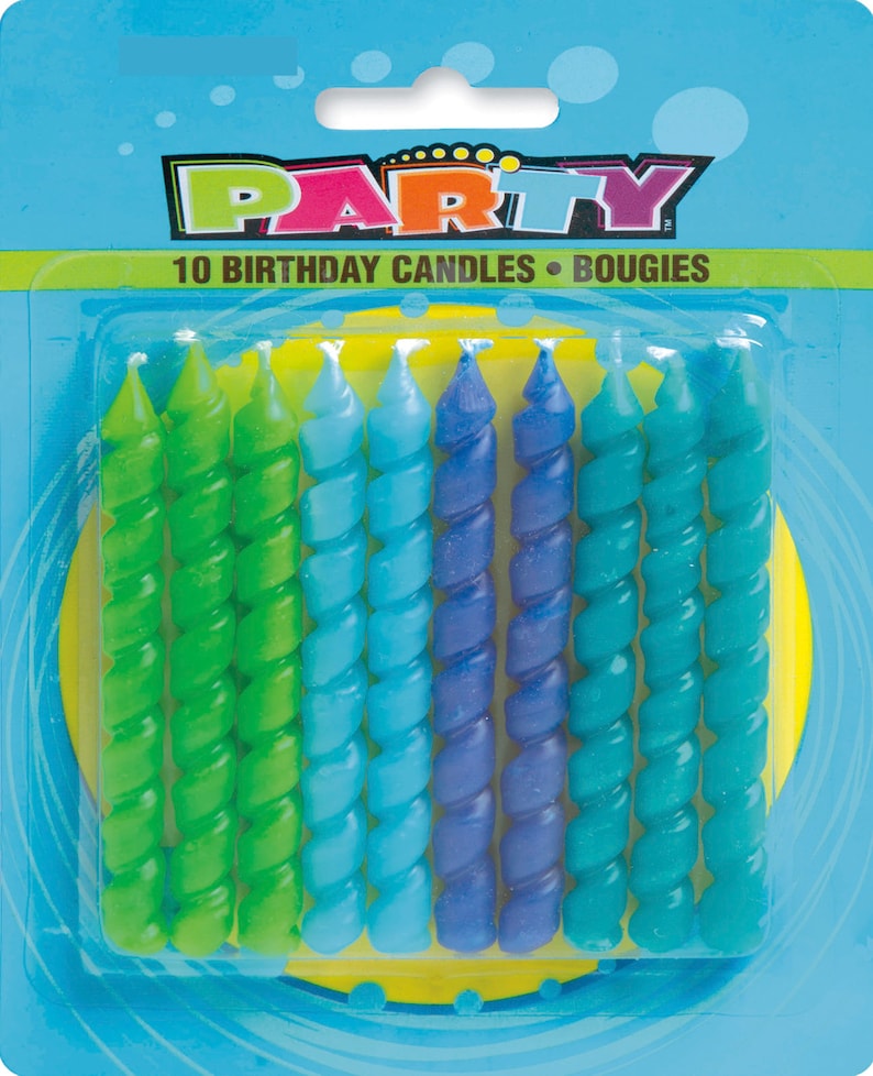 Party Candles Birthday Candles Cupcake Topper Blue Teal Etsy