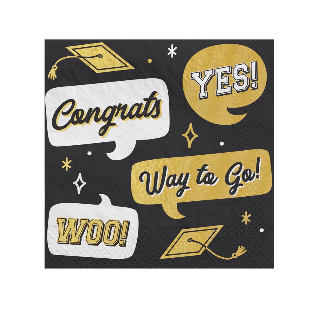 Graduation Napkins Grad Night Party Supplies, Congrats Grad Napkins