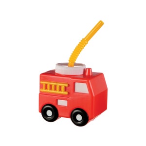 Firetruck Reusable Cup - Firetruck Birthday Cups, Fireman Birthday Favors, Fire Truck Party Favors, Fireman Party Supplies, Firefighter Cups