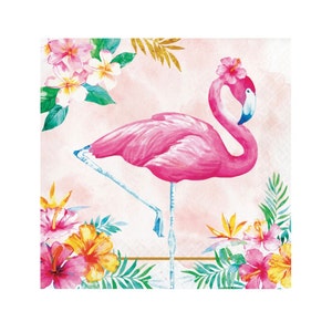 Flamingo Napkins - Flamingo Party, Flamingo Birthday Party, Flamingo Bachelorette Party, Flamingo Party Supplies, Tropical Party Supplies
