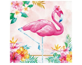 Flamingo Napkins - Flamingo Party, Flamingo Birthday Party, Flamingo Bachelorette Party, Flamingo Party Supplies, Tropical Party Supplies