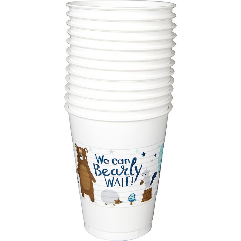 25 Bear Plastic Cups Bear Baby Shower Woodland Baby Shower - Etsy