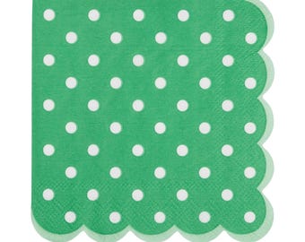 Guardanapos de festa com bolinhas verdes - Decorações para o Dia de São Patrício, Suprimentos para chá de bebê no jardim, Suprimentos para chá de bebê da sorte, Guardanapos de aniversário de primavera
