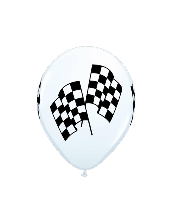 5 Checkered Flag Balloons - Race Car Balloon, Racing Party, Racecar Party, Racing Birthday, Party Supplies, Racing Party Decorations