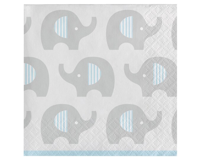 Elephant Napkins Baby Shower Napkins Boy Elephant Baby Etsy