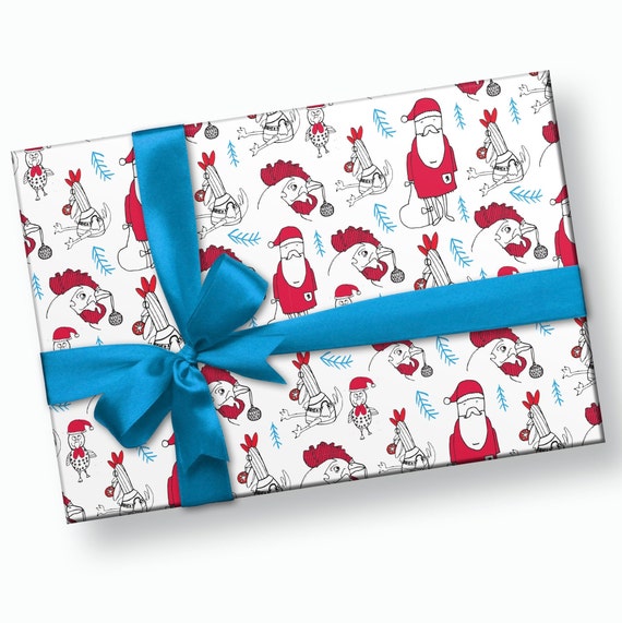 Personalised Chicken Wrapping Paper Roll, Fun 40th 50th 60th 21st Birthday  Gift Wrap, With Your Name and Age On, Cute Chicken Hen Cockerel 