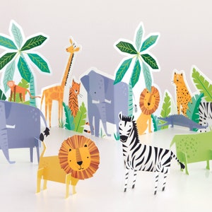 Safari Party Centerpiece - Jungle Safari Party, Safari Baby Shower, Safari Party Supplies, Party Decorations, Birthday Decorations