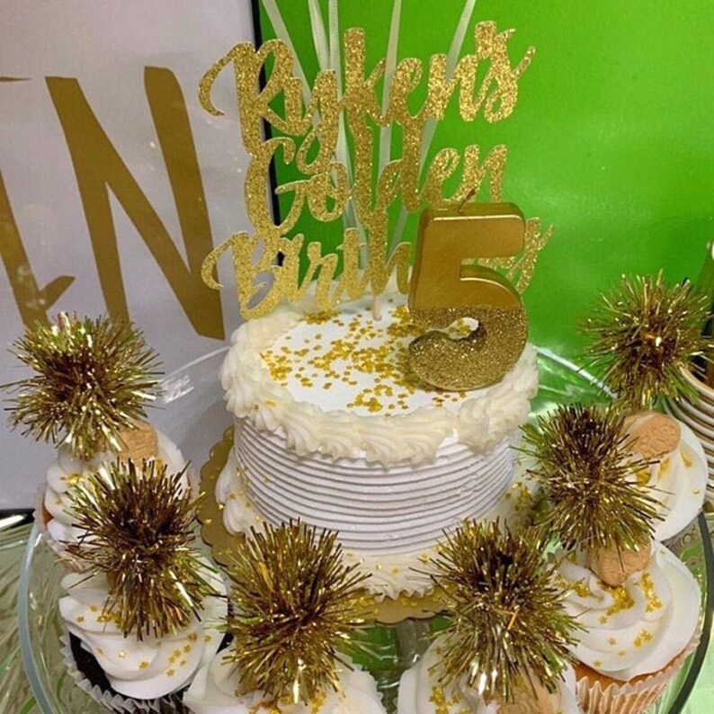 Glitter Gold Number Candles, 5 tall, Numbers 0-9 Birthday Cake Candles, Number Toppers, Cupcake Decor image 4