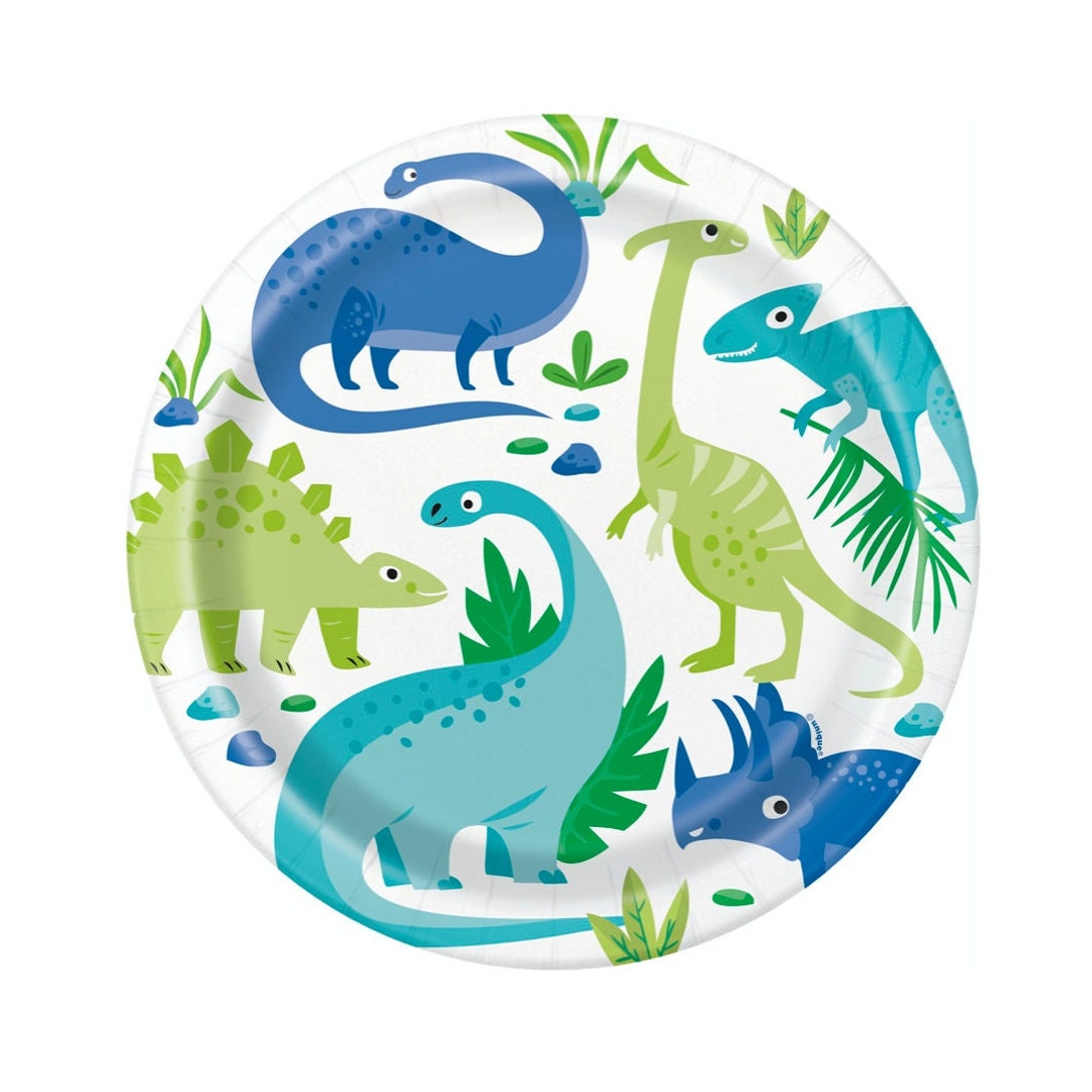 9 Dinosaur Plates Dinosaur Party Plates, Dinosaur Birthday Decorations