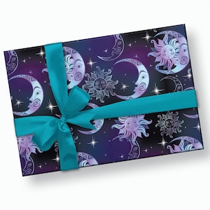 Carta da regalo celeste - Carta da regalo celeste, regalo zodiacale, sole e luna celesti, sole luna stelle, regalo astrologico, carta da regalo galassia