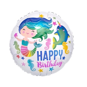 17&quot; Mermaid Balloon - Mermaid Birthday, Mermaid Party Balloon, Mermaid Party Decorations, Mermaid First Birthday, Birthday Balloon