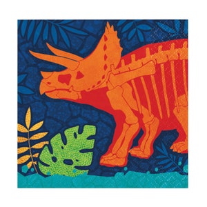 Dinosaurier-Party-Servietten - Dinosaurier-Servietten, Dinosaurier-Geburtstagsdekoration, Dinosaurier-Partyzubehör, Dinosaurier-Partydekor, Geburtstags-Servietten