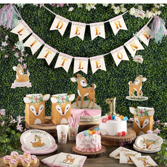 Deer Little One Party Banner Deer Party Decorations Deer Baby Shower Decorations Deer Birthday Decorations Deer Baby Shower Girl Etsy