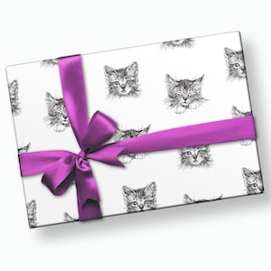 Cat Wrapping Paper - Cat Gift Wrap, Kitty Cat Party Supplies, Cat Birthday Paper, Cat Party, Kitten Gift Wrap, Cat Baby Shower, Cat Gifts