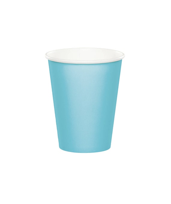 24 Blue 9oz Cups Blue Party Cups Paper Cups Favor Cups Etsy
