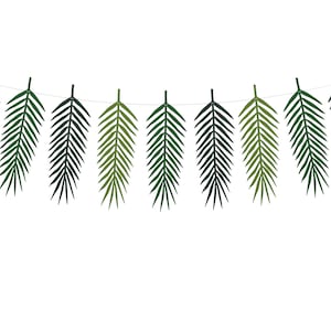 Tropical Leaf Garland, Palm Leaf Party Supplies, Tropical Birthday Decorations, Tropical Banner, Safari Party Supplies, Bachelorette Party