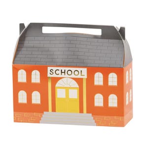 School House Treat Boxes 8ct – Back to School Theme Party Supplies Teacher Appreciation First Day Classroom Kids Preschool Kindergarten