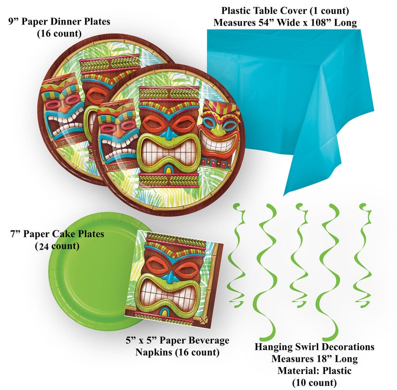 Tiki Party Pack Hawaiian Party Luau Party Decorations Etsy