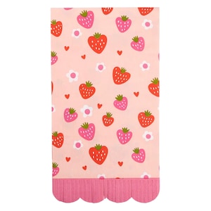 Strawberry Napkins - Strawberry Birthday Decorations, Fruit Party Supplies, Berry First Birthday, 2nd Birthday, Fruit Napkins, Paper Napkins