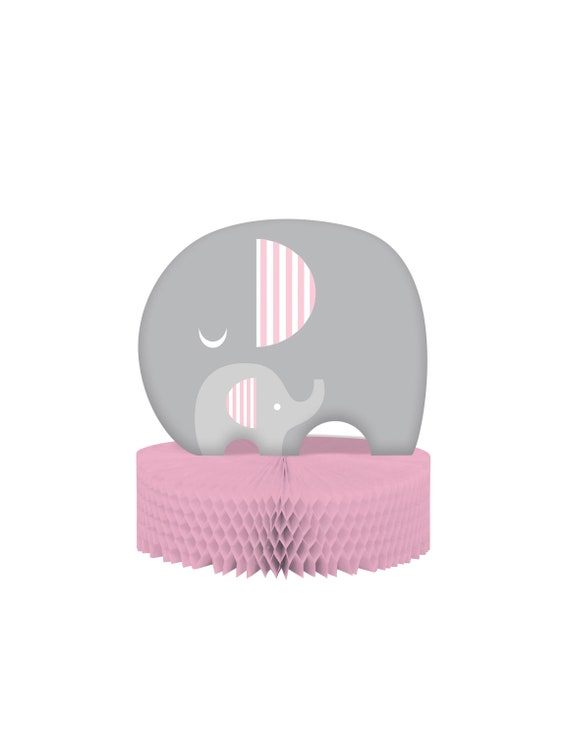Elephant Centerpiece Pink Elephant Baby Shower Baby Shower Etsy