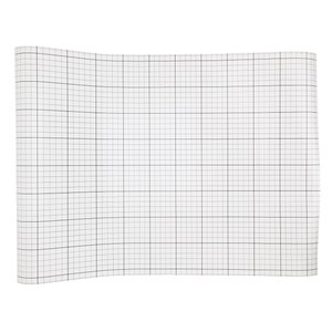 Könnte beinhalten: Ein Blatt weißes Millimeterpapier mit einem schwarzen Rastermuster. Das Papier ist leicht gewölbt, wobei die Gitterlinien über die Oberfläche sichtbar sind. Das Papier ist leer und einsatzbereit.