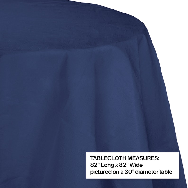 Navy Blue Tablecloth Round Table Cloth Navy Party Supplies Etsy