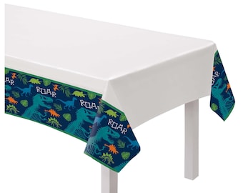 Dinosaur Party Tablecloth - Dinosaur Birthday Supplies, Dinosaur Birthday Decorations, Dinosaur Party Decorations, Dinosaur Party Supplies