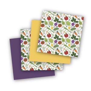 Veggie Vinyl - 4 Bögen 12x12 Craft Vinyl | Avocado, Tomate, Brokkoli, Erbsen, Karotten & Mehr | DIY Handwerk, Abziehbilder, Küchenprojekte