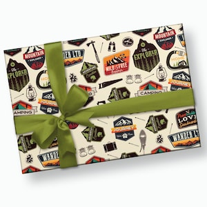 Papier cadeau explorateur - Papier cadeau pour homme, Papier cadeau randonnée, Cadeau d'anniversaire pour lui, Cadeau petit ami, Papier cadeau, Papier cadeau pour homme