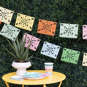 Papel Picado Fiesta Banner - Fiesta Party Banner, Cinco De Mayo Party Supplies, Fiesta Birthday Decorations, Mexican Party Decorations