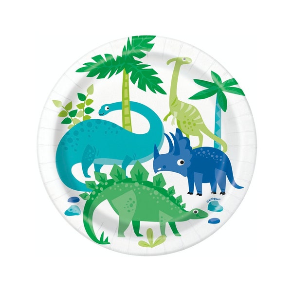 Dinosaur Party Cake Plates - Dinosaur Birthday Plates, Dino Party Decorations, Dinosaur Birthday Supplies, Dinosaur Birthday Decorations