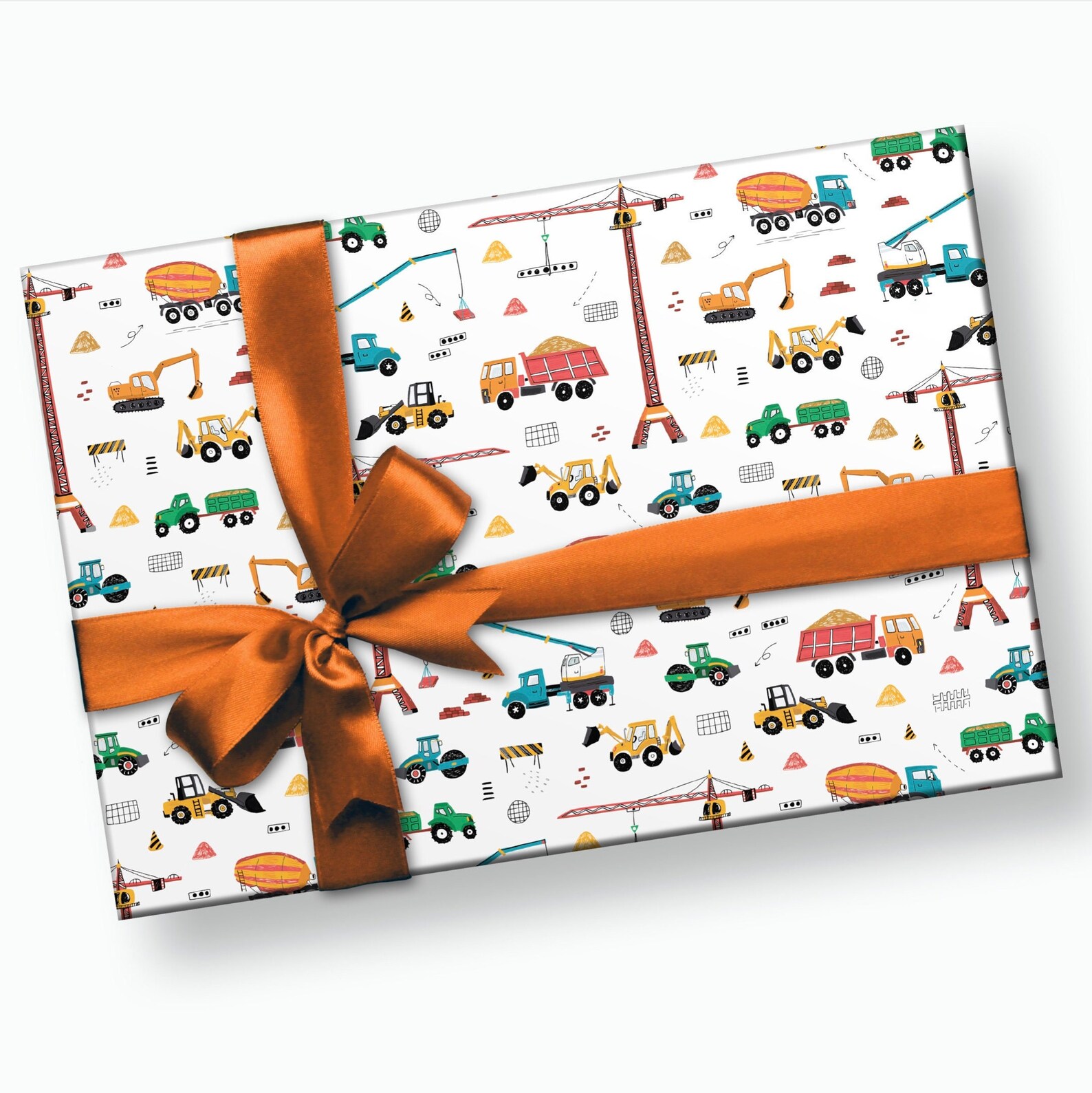 Construction Wrapping Paper Construction Birthday Paper Etsy