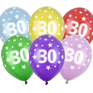 Thirtieth Birthday Balloons - Age 30th Birthday Decorations, Latex Balloons, Number 30 Birthday Supplies, Dirty Thirty Birthday Decor