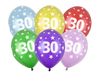 Thirtieth Birthday Balloons - Age 30th Birthday Decorations, Latex Balloons, Number 30 Birthday Supplies, Dirty Thirty Birthday Decor