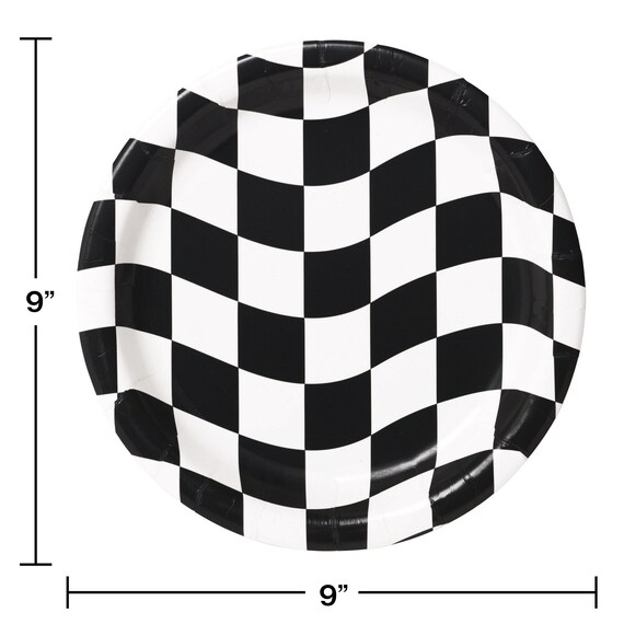Black and white checkered dishes cheap