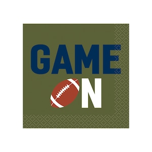 Game On Napkins - Football Party Decorations, Football Birthday Supplies, Game Day Party, Football Napkins, Sports Baby Shower Decorations