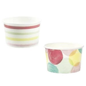 Rainbow Ice Cream Treat Tubs 10 kt – Papieren dessertbekers voor zomer-, circus-, fruit-, verf- of kleurrijke feestthema's