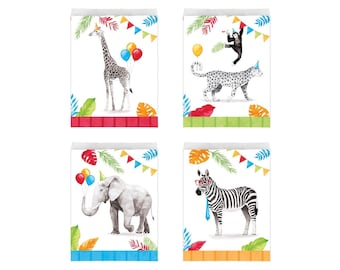 Party Animal Treat Bags - Party Animal Birthday, Safari Party, Safari Birthday, Jungle Birthday, Birthday Favors, Snack Bags, Favor Bags