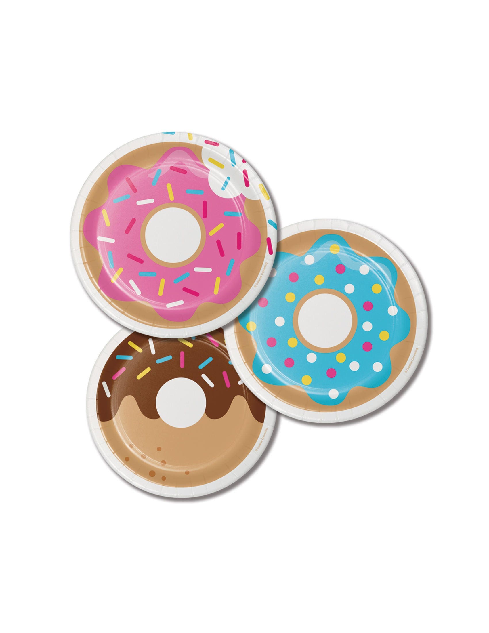 Donut-Pappteller, 60 Stück, 17,8 Cm – 6 Bunte Designs, Für Donut-Party & Geburtstag