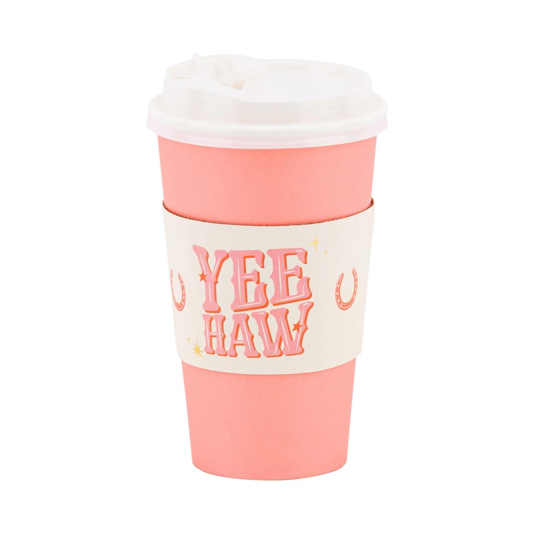 Cowea Raxe Cups Yeehaw Coffee Cups 16oz - Cowgirl Party Cups Lids & Sleeves, Western ...