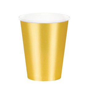 9oz Gold Foil Cups - Party Cups, Paper Cups, Gold Bachelorette Party Supplies, Birthday Supplies, Baby Shower Decorations, Gold Wedding Cups