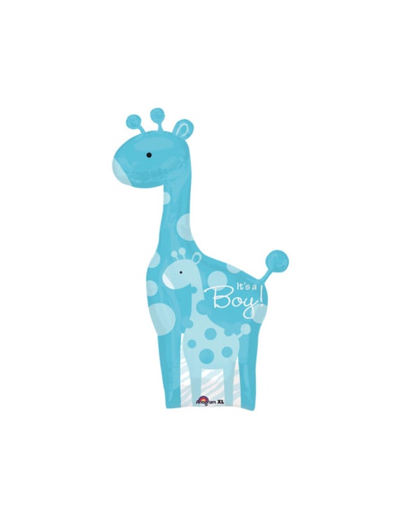 blue giraffe baby shower decorations