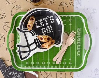 Football Helmet Plates 8ct - Football Party Supplies, Football Birthday Plates, Game Day Party Decor Tailgate Party Sports Birthday Supplies