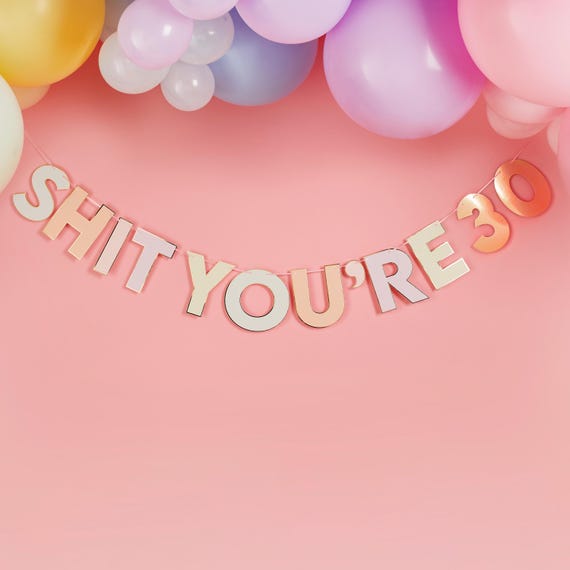 You're Old Birthday Banner - Adult Birthday Banner, Funny Party Supplies, Pastel Birthday Decorations, Milestone Birthday, 20 30 40 50 60th
