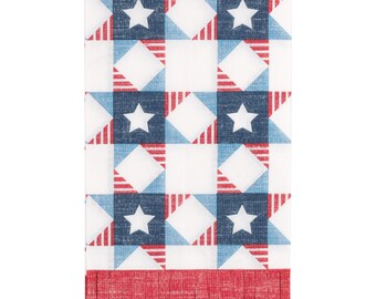 Patriottische servetten met franje, Americana-feestservetten, Fourth of July papieren servetten, rood wit blauw BBQ-decor, 16 kt