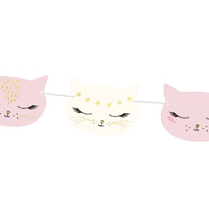 Cat Party Banner - Cat Birthday Decorations, Kitten Party Supplies, Cat Birthday Banner, Cat Party Decorations, Kitty Cat Birthday Supplies