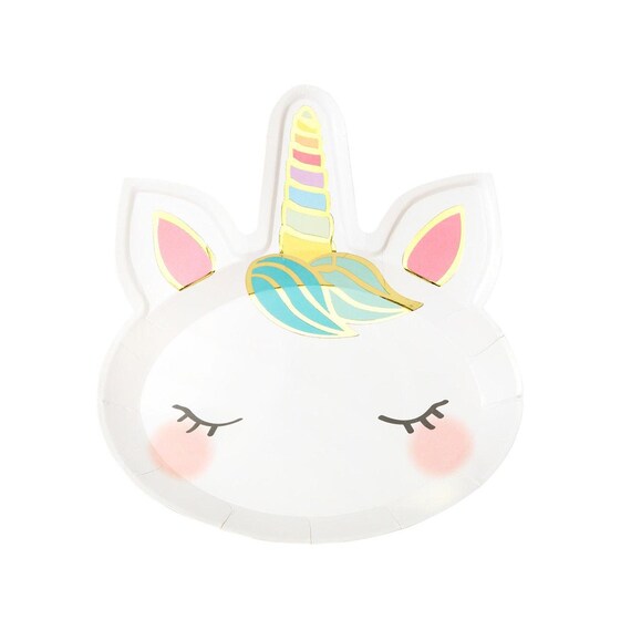 Party & Gifting 18cm Unicorn Birthday Plates 8 Unicorn Party Plates