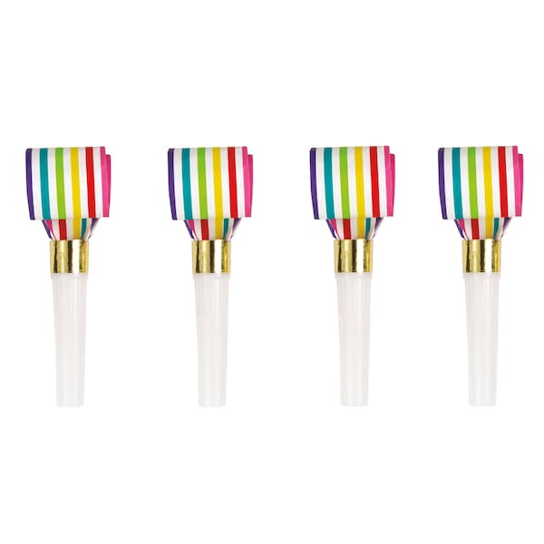 8 Rainbow Party Blowouts - Rainbow Party Favors, Unicorn Party Favors, Donut Party Supplies, Paint Party Decorations, Rainbow Birthday Decor